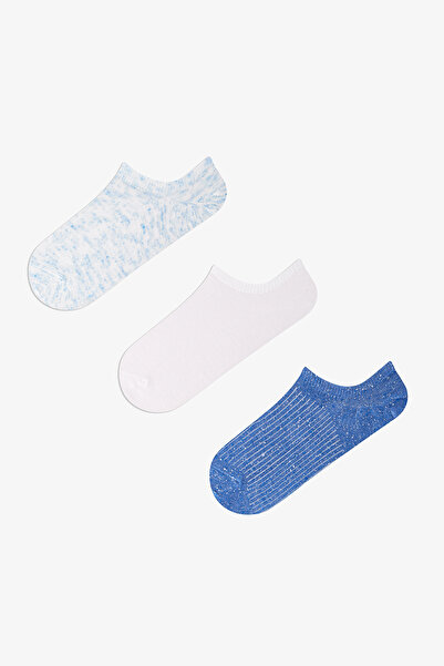 Penti 3 Pairs of Cotton Colorful Self-Patterned Sneaker Socks