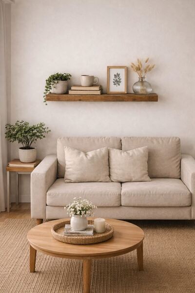 ADIM EBATLAMA Tekli Uçan Duvar Rafı Set Gizli Raf- Barok - 15x50
