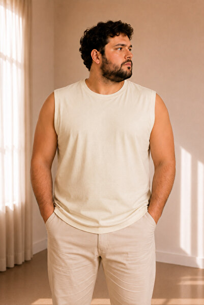 sngl tekstil Ανδρικό μπλουζάκι Oversize Zero μανίκι S-M-L-XL-2XL