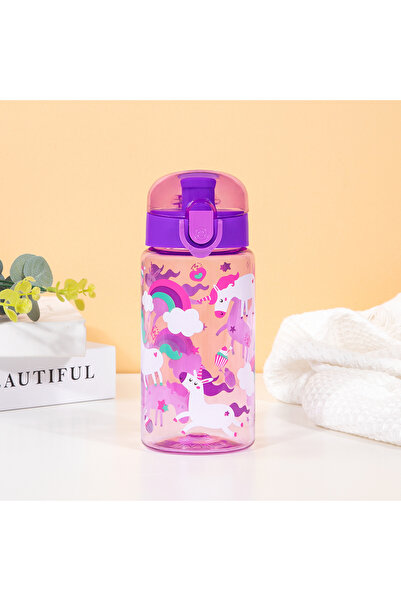 Choice 550ml Purple 1pc 18.6oz Cute Cartoon Leakproof Water Bottle Transparen...