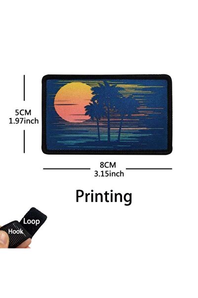 choice2 11-palm tree Migrate Journey,Sunrise,Sunset Landscape Patches,Funny A...