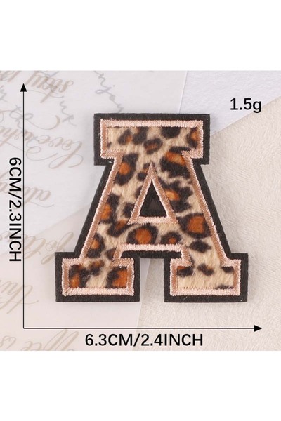 Choice26 A A~Z English Alphabet Letters Badge Patches,Leopard Print Applique ...
