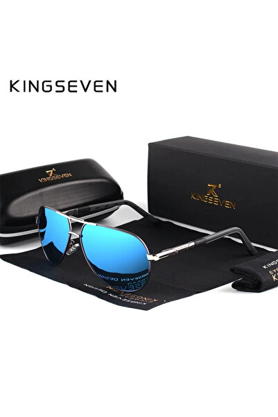 Choice نظارات شمسية KINGSEVEN للرجال بتصميم طيار رمادي وأزرق، عالية الجودة من...