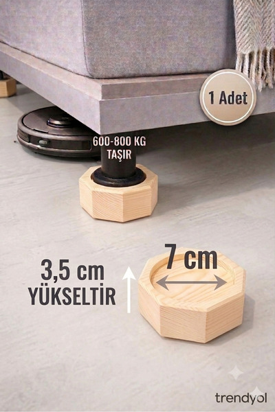 iDekor Robot Süpürge İçin Doğal Ahşap Koltuk Baza Yükseltici Ayak Aparatı” 3,...