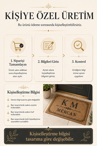 Dormot 1Popüler Kişiye Özel Paspas - Füme Hoşgeldiniz Ve Güle Güle Yazılı Paspas - Kapı Önü Paspas