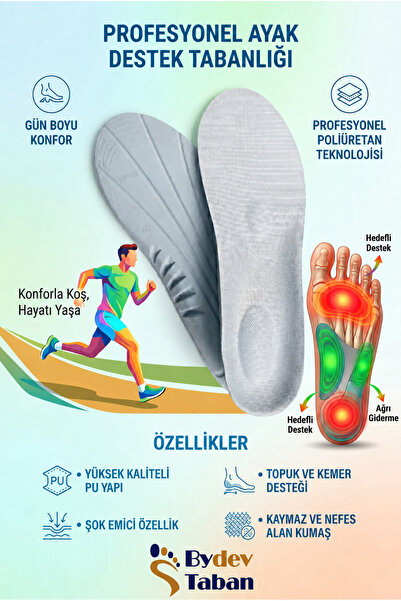 Bydev Taban Ortopedik Tabanlık – İçe Basma, Ark Destekli, Özel Rahat Taban