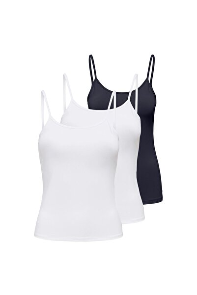 ONLY Damen Spaghetti-Top 3er Pack - ONLEA NEW SINGLET JRS, Unterhemd, Stretch