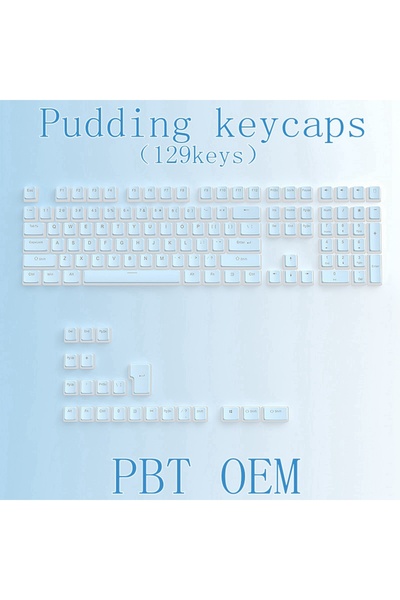Choice Pudding keycap Blue 129Keys Keyboard Keycap OEM Profile PBT Material K...