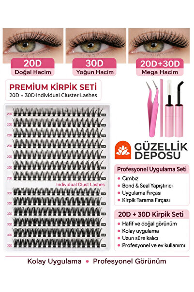 Güzellik Deposu Takma Kirpik Seti (10-16mm) Yapıştırıcı, Sabitleyici, Çıkarıc...