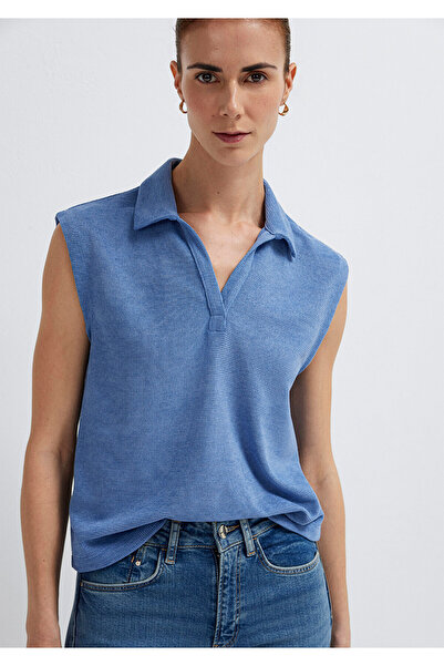 Mavi Strukturiertes Polo-T-Shirt mit halbschmaler Passform 1613952-70853