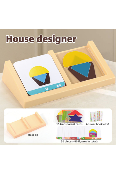 Choice لعبة ألغاز تصميم المنازل بنمط تركيب، لعبة منطقية مكانيّة من ABS والورق...