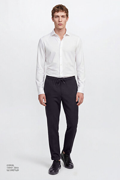 AC&Co / Altınyıldız Classics Men's Anthracite Non-Iron Non-Marking Tie-Waist ...