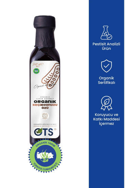 OTS Organik Keçiboynuzu Özü 340 gr (Organik Sertifikalı, Pestisit Analizli)
