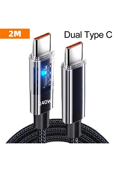 Choice7 Dual Type C 2M 0.25/1/1.5/2M 240W Nylon USB C PD Super Fast Charging ...