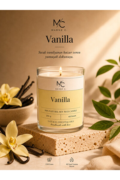 Marne Candle — Madagaskar Vanilyalı Premium Soya Mumu