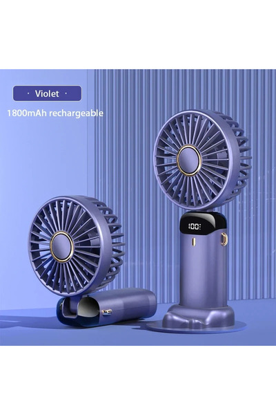 Choice1 PURPLE Portable Handheld Mini Fan Foldable Neck Hanging Fans 5 Speed ...