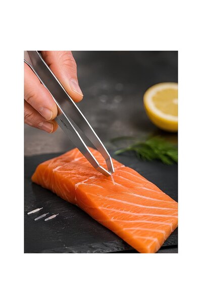 Epinox Fish Bone Removal Tweezers 12 cm Stainless Steel Flat Mouth