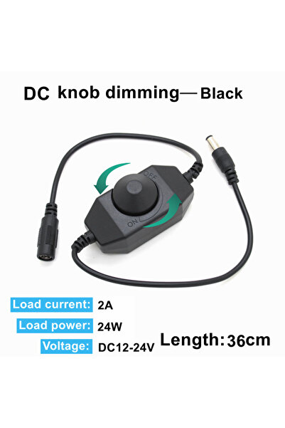 Choice3 DC-Knob-Black 5V/12V 24V LED Knob Dimmer Switch DC USB Female To Male...