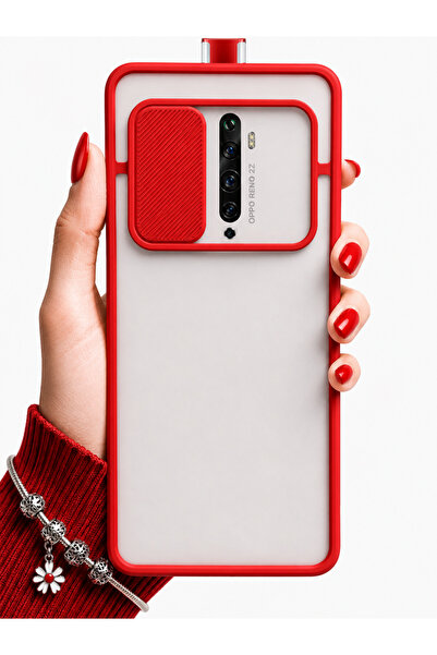 noktaks Oppo Reno 2z Kılıf Kamera Sürgü Mat Arka Yüzey Renkli Çerçeve Lensi K...