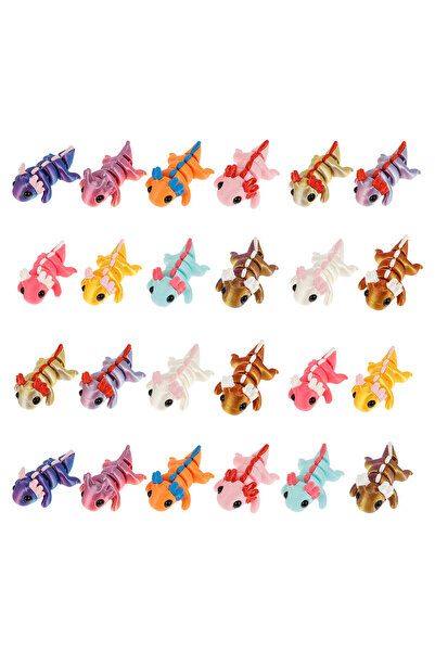 Choice 24Pcs Color 24/12Pcs Plastic 3D Printed Axolotl Figure Flexible Mini S...