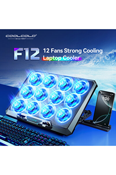 Choice Black COOLCOLD Laptop Cooling Pad with 12 Quiet Fans,12-17.3 Inch Gami...