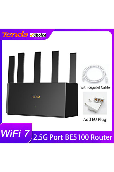 Tenda add EU Plug Router BE5100 2.5G WiFi 7 5011Mbps Network Port 512MB Memor...