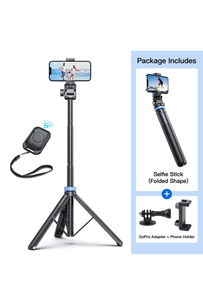 Choice Black 3-in-1 Bluetooth Selfie Stick Tripod with Remote for iPhone GoPr...