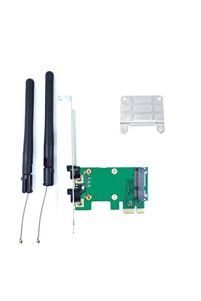 Choice Style A Wireless Card WiFi Mini PCI-E Express to PCI-E Adapter with 2 ...