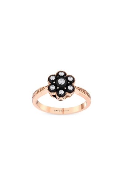 Assos Pırlanta 0.11 Karat Elmas Çiçek Yüzük