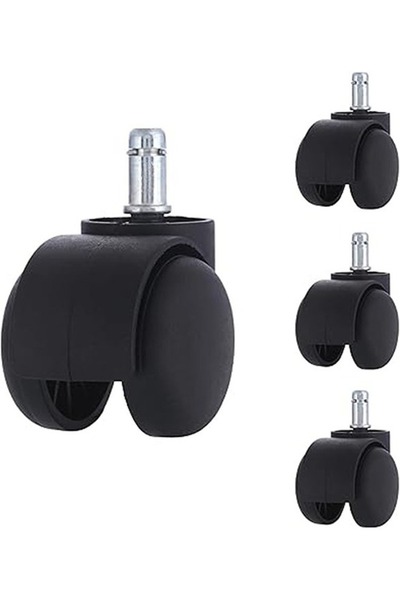 Lawazim BMB Black Furniture Casters - 4 Piece Nylon Swivel 50mm Non-Marking W...