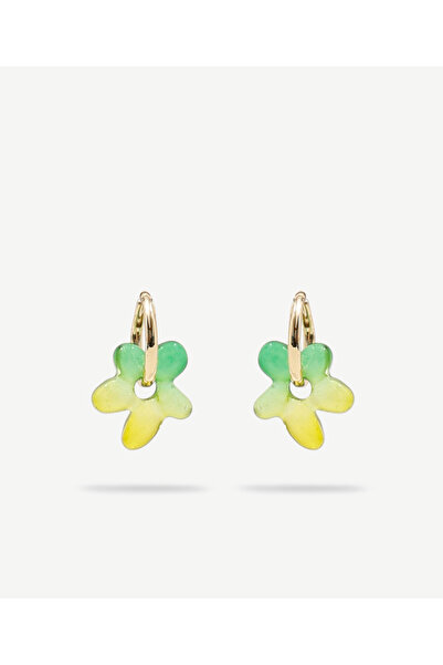 Yargıcı Flower Dangle Hoop Earrings