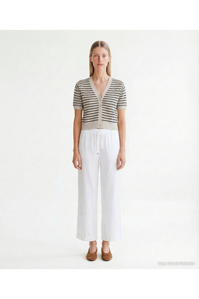 Yargıcı Regular Collarless Short Sleeve Cardigan