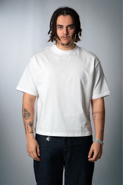 Crupt Studio Raw White White Boxy Crop Men's T-Shirt