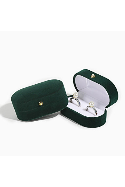 Choice1 Green Felt Ring Box mini Portable Ear Stud Jewelry Box Wedding Ring P...