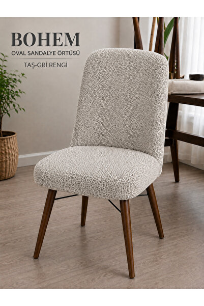 BTF HOME Bohem Oval Sandalye Kılıfı Büyük Boy Yuvarlak Uyumlu yıkanabilir Esn...
