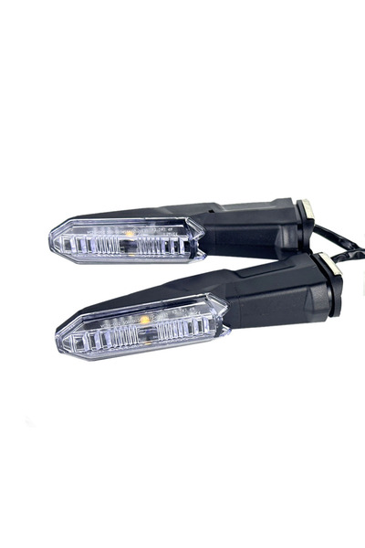 Choice3 قطعتان شفافتان من مصابيح مؤشر إشارة الانعطاف LED للدراجات النارية KAW...