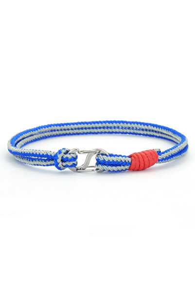 Choice 20.5cm Blue Nautical Handmade Braided Rope Bracelet Men Women Stainles...
