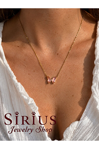 sirius jewelry Çelik Butterfly Kolye