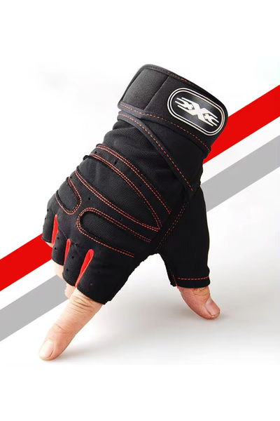 Choice3 M Red 1Pair Gym Gloves for Men Women Fitness Weight Lifting Wristband...