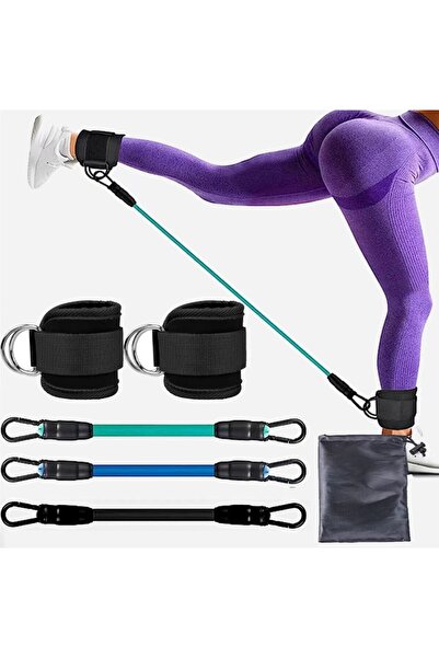 Choice1 Rope Black Set 1pc Ankle Straps for Cable Machines Padded Ankle Cuffs...