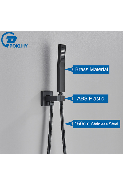 Choice Black A POIQIHY Golden Handshower Head 150cm Stainless Steel Shower Ho...