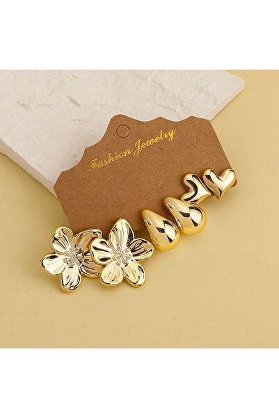 Choice 157A(3pairs) 3/9Pairs Fashion Casual With Golden-Plated Earring Set, P...