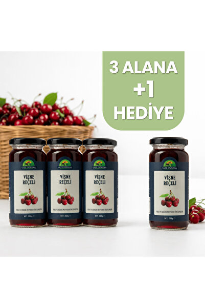 Taze Dükkan Şeker İlavesiz Vişne Reçeli 3 adet Alana 1 adet Hediye