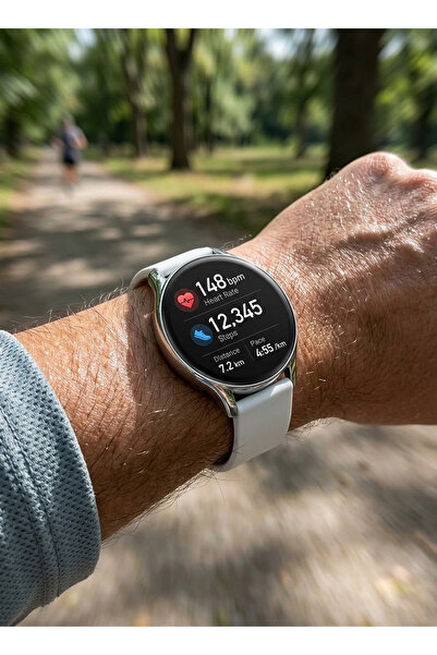 Yallabena ساعة ذكية دائرية AOLON GTR2 بشاشة AMOLED، مكالمات بلوتوث، تتبع اللي...