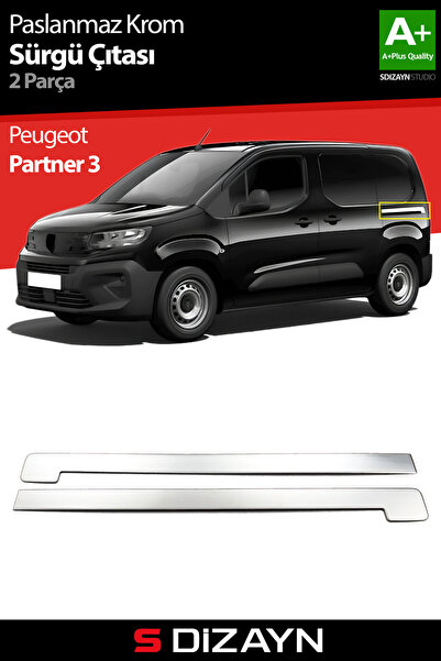 S Dizayn S-Dizayn Peugeot Partner 3 Krom Sürgülü Kapı Çıtası 2 Prç 2019 Üzeri...