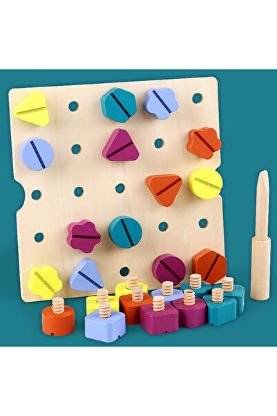 Choice A Children Wooden Screw Nut Disassembly Shape Color Matching Building ...