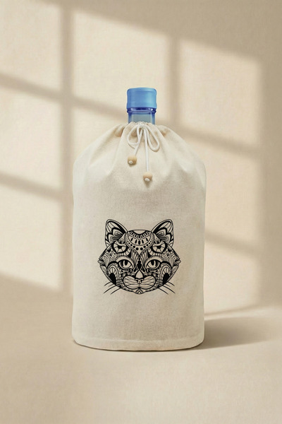 yibucraft Cat Head Mandala Printed Bottle Case