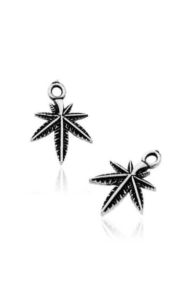 Inure Jewelry Silver Leaf Rosary Tassel Tip