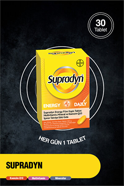Supradyn Energy Daily 30 Film Kaplı Tablet | Koenzim Q10, Multivitamin ve Mineral