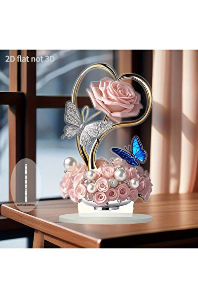 Choice A Romantic Pink Rose and Butterfly Decorative Logo - Elegant heart-sha...